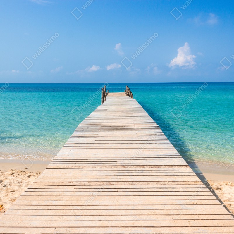 Fototapeta drewniany pomost nad turkusowym morzem – Wallissimo® Fototapeta drewniany pomost nad turkusowym morzem – Wallissimo®