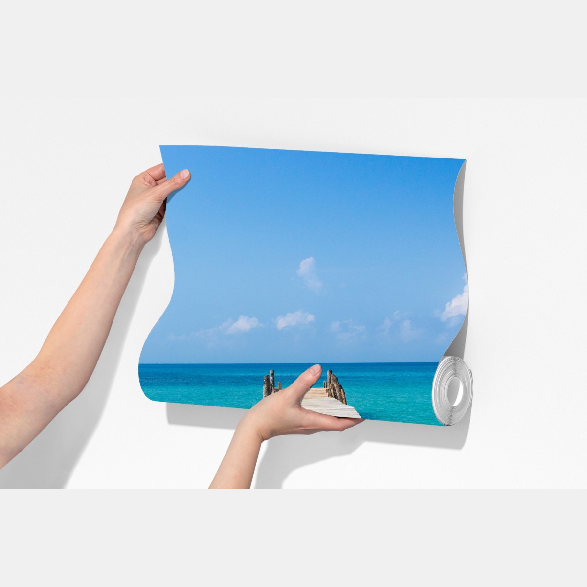 Fototapeta drewniany pomost nad turkusowym morzem – Wallissimo® Fototapeta drewniany pomost nad turkusowym morzem – Wallissimo®