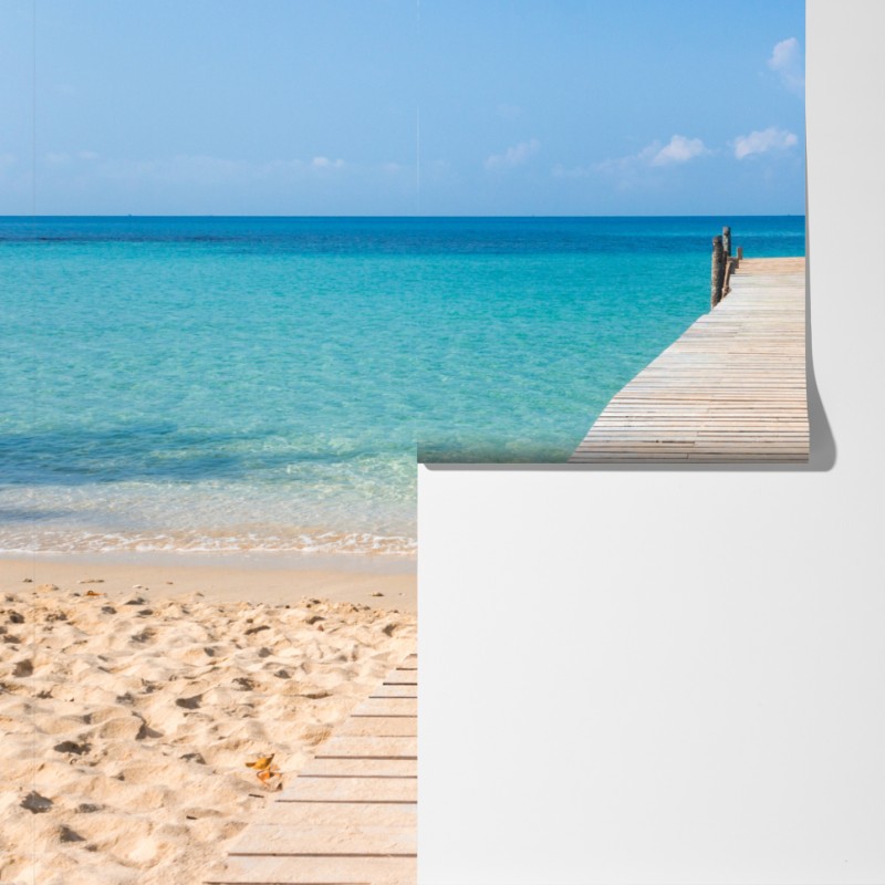 Fototapeta drewniany pomost nad turkusowym morzem – Wallissimo® Fototapeta drewniany pomost nad turkusowym morzem – Wallissimo®