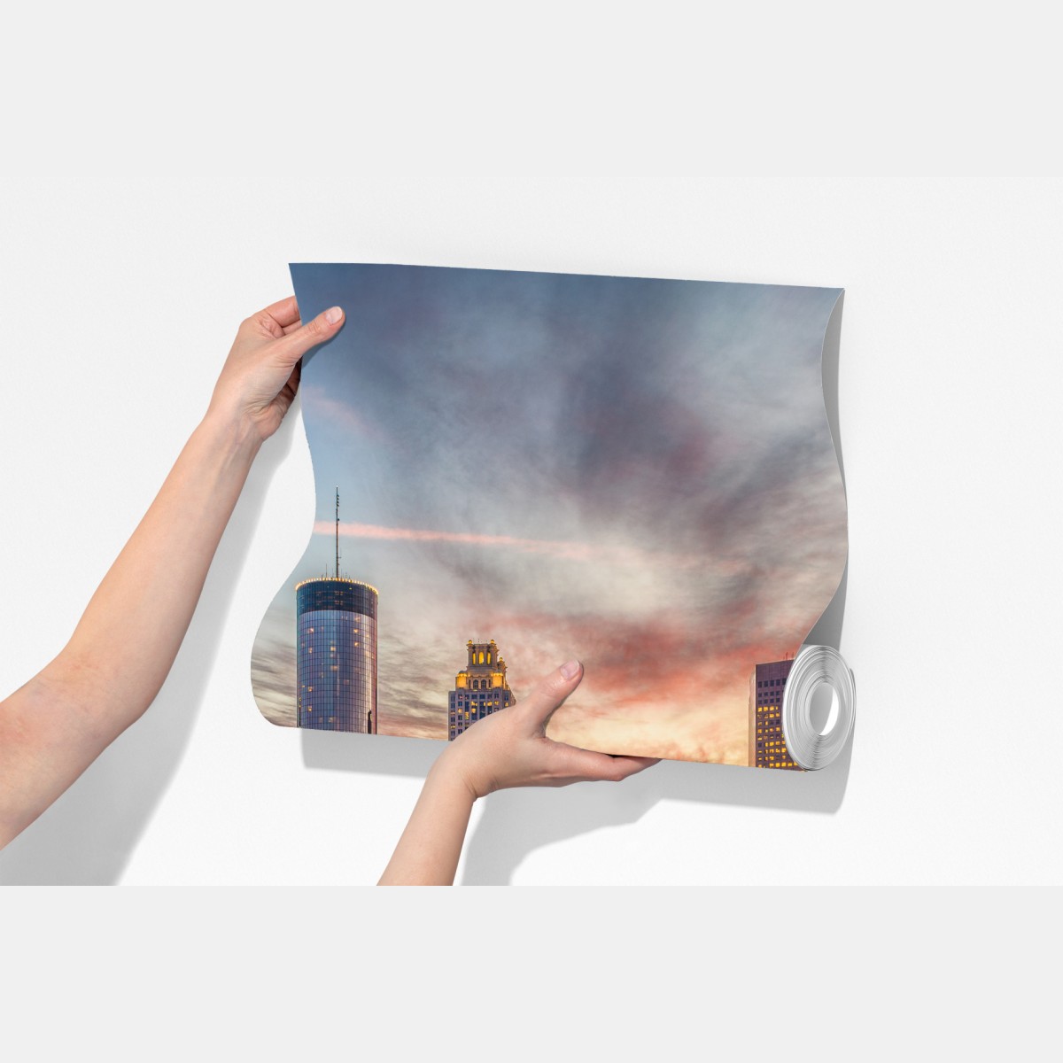 Fototapeta Atlanta panorama miasta przy zachodzie słońca – Wallissimo® Fototapeta Atlanta panorama miasta przy zachodzie słońca – Wallissimo®