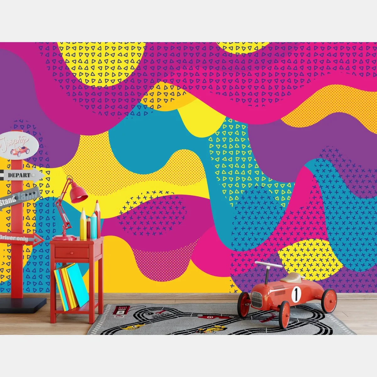 Fototapeta żywy abstrakcyjny wzór fal – Wallissimo® Fototapeta żywy abstrakcyjny wzór fal – Wallissimo®