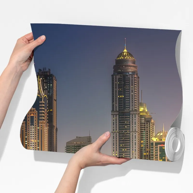 Fototapeta złota panorama miasta o zmierzchu – Wallissimo® Fototapeta złota panorama miasta o zmierzchu – Wallissimo®