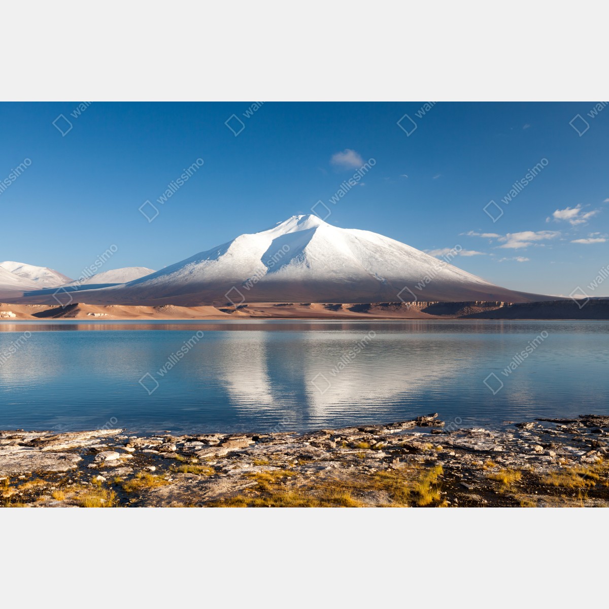 Fototapeta Laguna Verde odbicie w Atacama – Wallissimo® Fototapeta Laguna Verde odbicie w Atacama – Wallissimo®