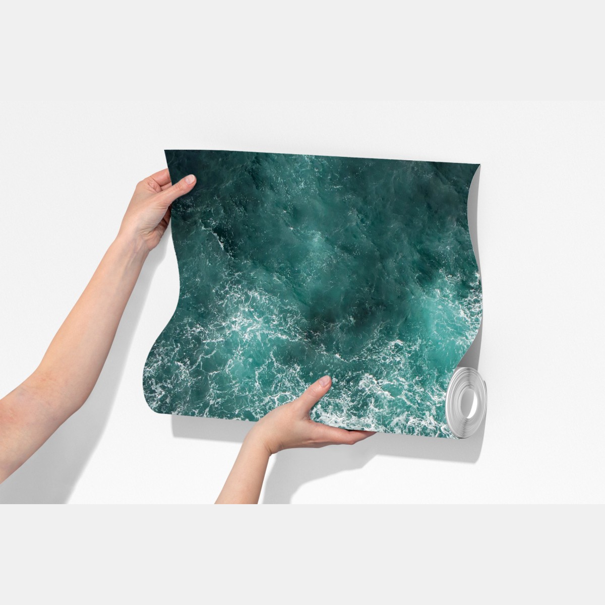 Fototapeta turkusowe wybrzeże z lotu ptaka z rozbijającymi się falami – Wallissimo® Fototapeta turkusowe wybrzeże z lotu ptaka z rozbijającymi się falami – Wallissimo®