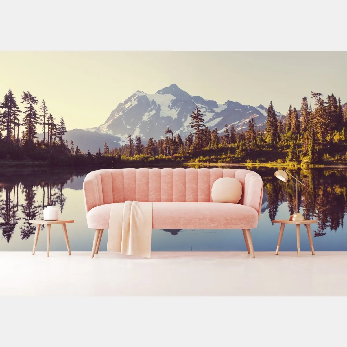 Fototapeta odbicie Mount Shuksan na górskim jeziorze – Wallissimo® Fototapeta odbicie Mount Shuksan na górskim jeziorze – Wallissimo®