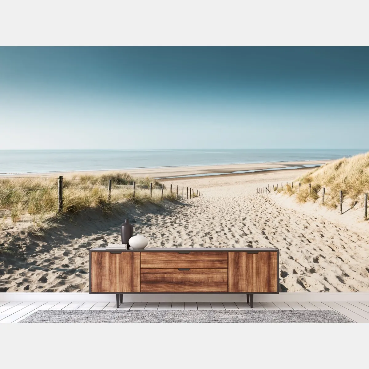 Fototapeta wydmy i spokojne morze przy Noordwijk – Wallissimo® Fototapeta wydmy i spokojne morze przy Noordwijk – Wallissimo®