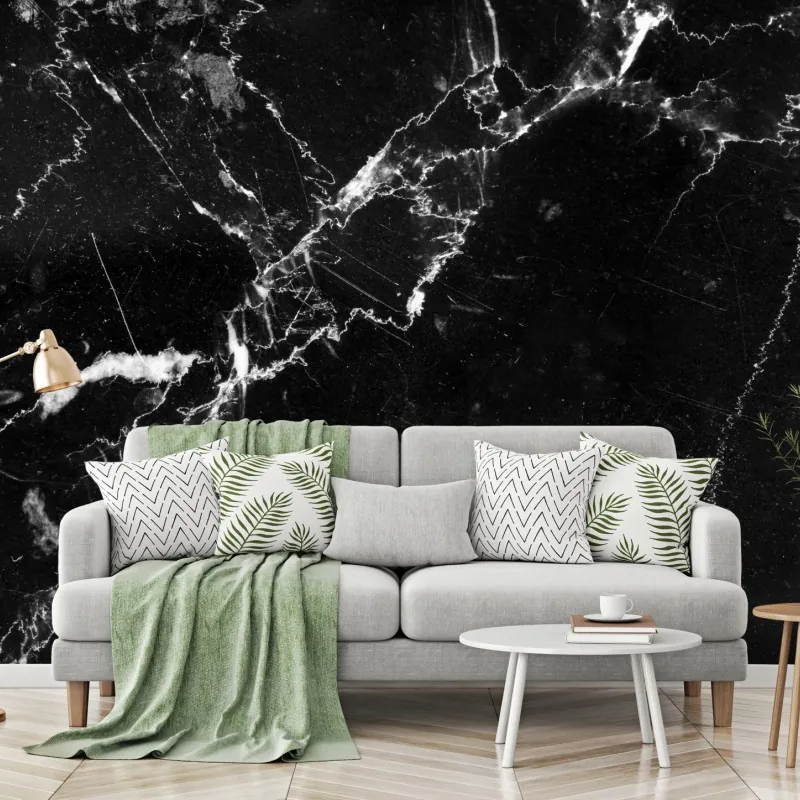 Fototapeta czarny marmur z żyłami
