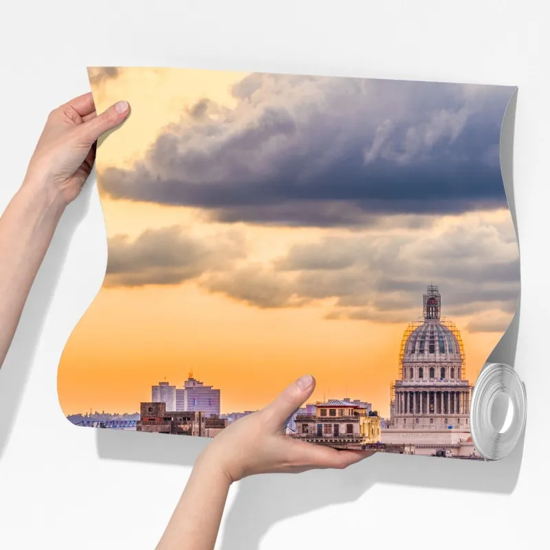 Fototapeta Hawana panorama miasta o zachodzie słońca – Wallissimo® Fototapeta Hawana panorama miasta o zachodzie słońca – Wallissimo®