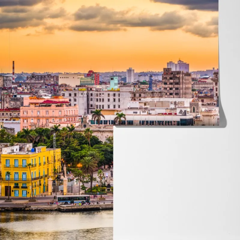 Fototapeta Hawana panorama miasta o zachodzie słońca – Wallissimo® Fototapeta Hawana panorama miasta o zachodzie słońca – Wallissimo®