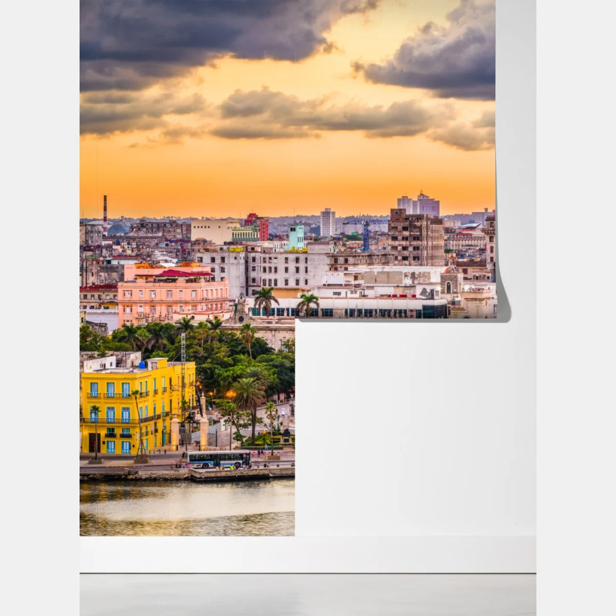 Fototapeta Hawana panorama miasta o zachodzie słońca – Wallissimo® Fototapeta Hawana panorama miasta o zachodzie słońca – Wallissimo®