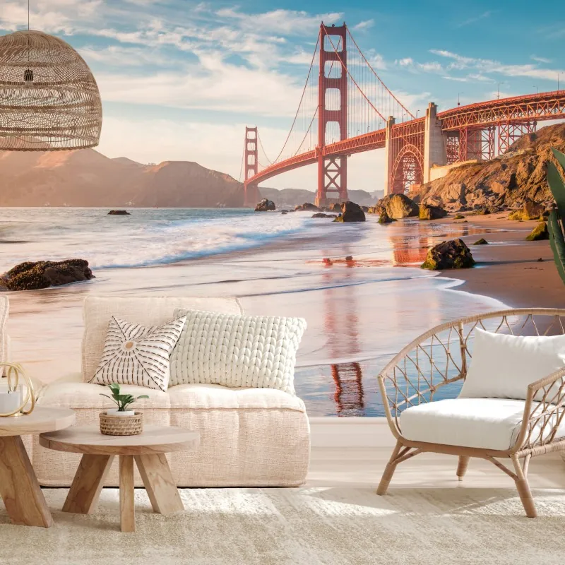 Fototapeta San Francisco Golden Gate o zachodzie słońca