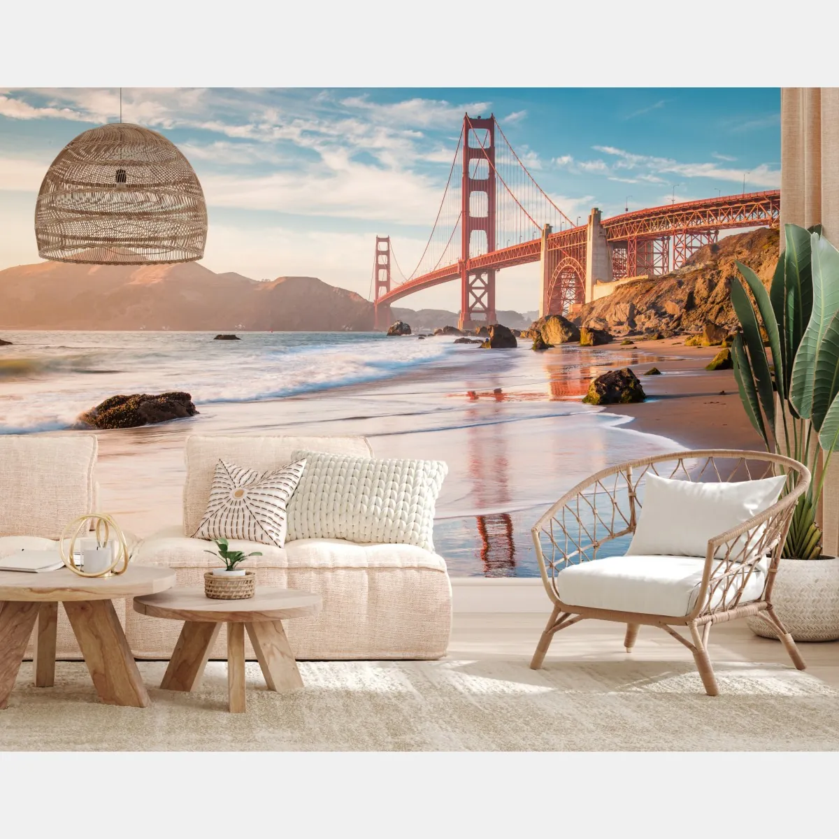 Fototapeta San Francisco Golden Gate o zachodzie słońca – Wallissimo® Fototapeta San Francisco Golden Gate o zachodzie słońca – Wallissimo®