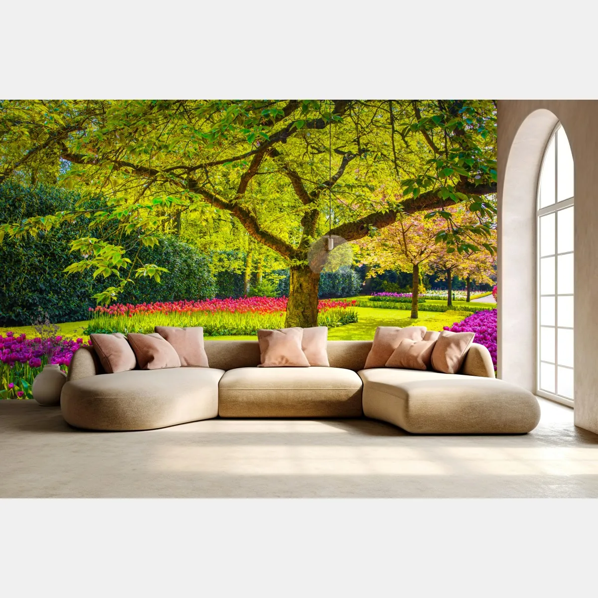 Fototapeta barwny ogród tulipanów w Keukenhof – Wallissimo® Fototapeta barwny ogród tulipanów w Keukenhof – Wallissimo®