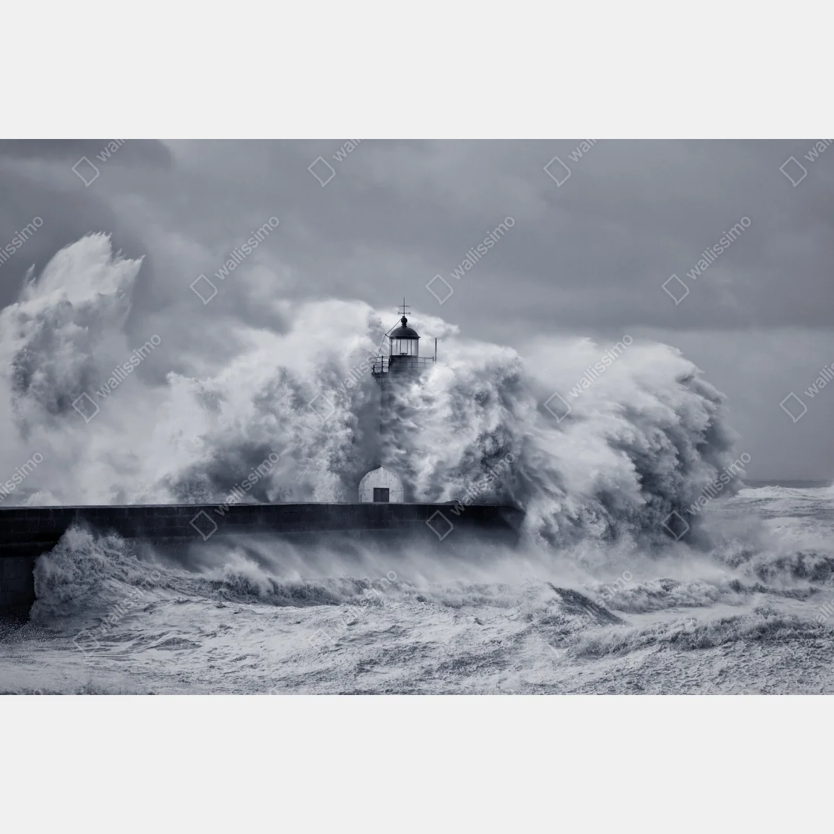 Fototapeta latarnia morska pochłonięta przez fale – Wallissimo® Fototapeta latarnia morska pochłonięta przez fale – Wallissimo®