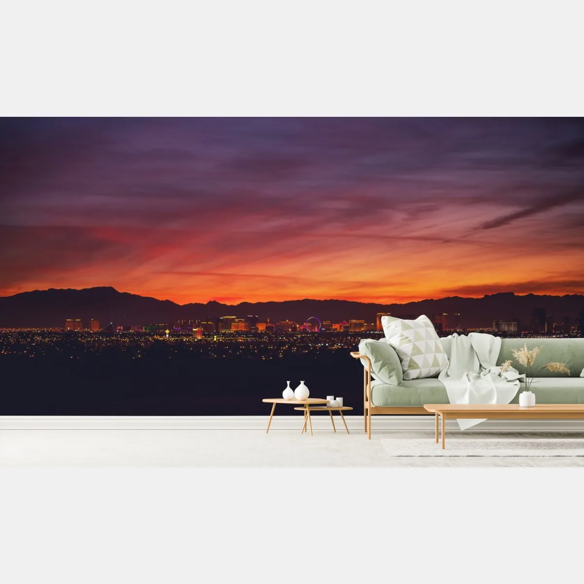 Fototapeta Las Vegas panorama o zmierzchu – Wallissimo® Fototapeta Las Vegas panorama o zmierzchu – Wallissimo®