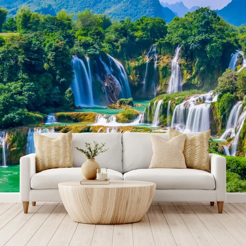 Fototapeta szmaragdowe kaskady wodospadów