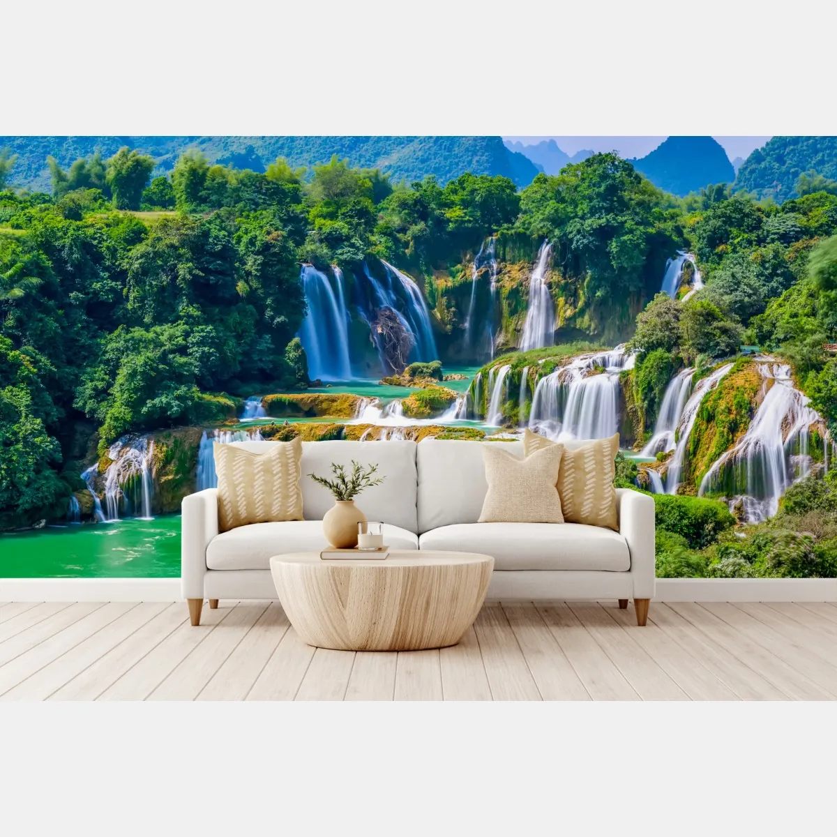 Fototapeta szmaragdowe kaskady wodospadów – Wallissimo® Fototapeta szmaragdowe kaskady wodospadów – Wallissimo®