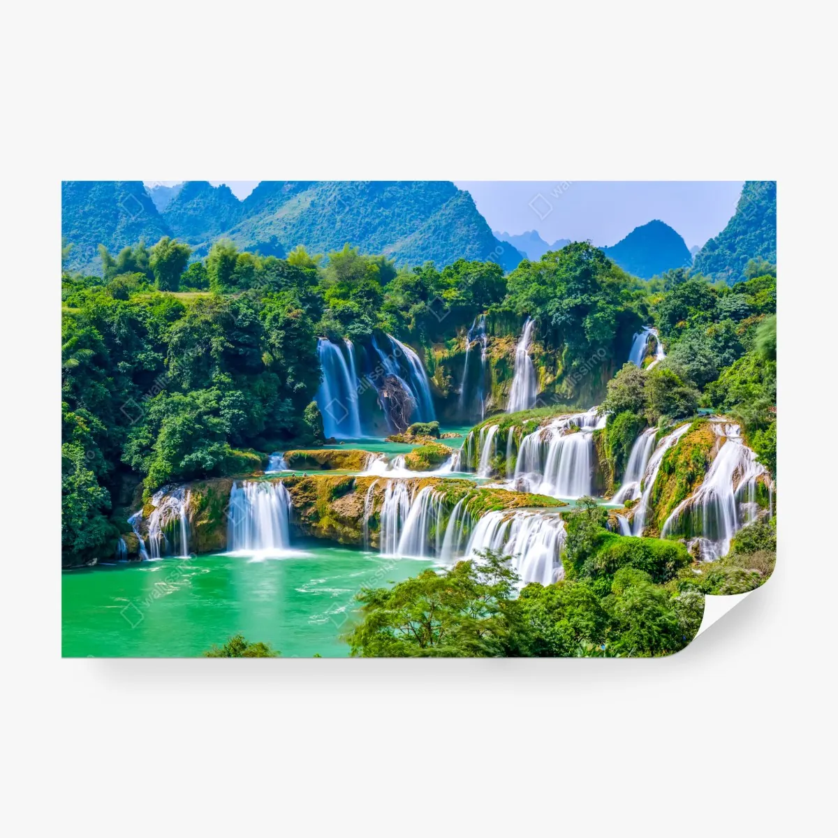 Fototapeta szmaragdowe kaskady wodospadów – Wallissimo® Fototapeta szmaragdowe kaskady wodospadów – Wallissimo®