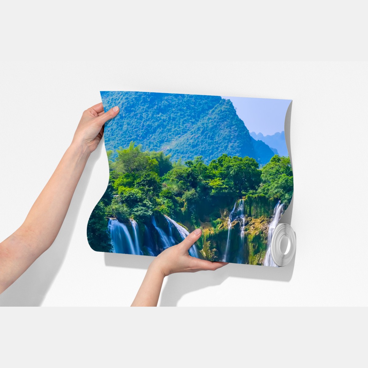 Fototapeta szmaragdowe kaskady wodospadów – Wallissimo® Fototapeta szmaragdowe kaskady wodospadów – Wallissimo®