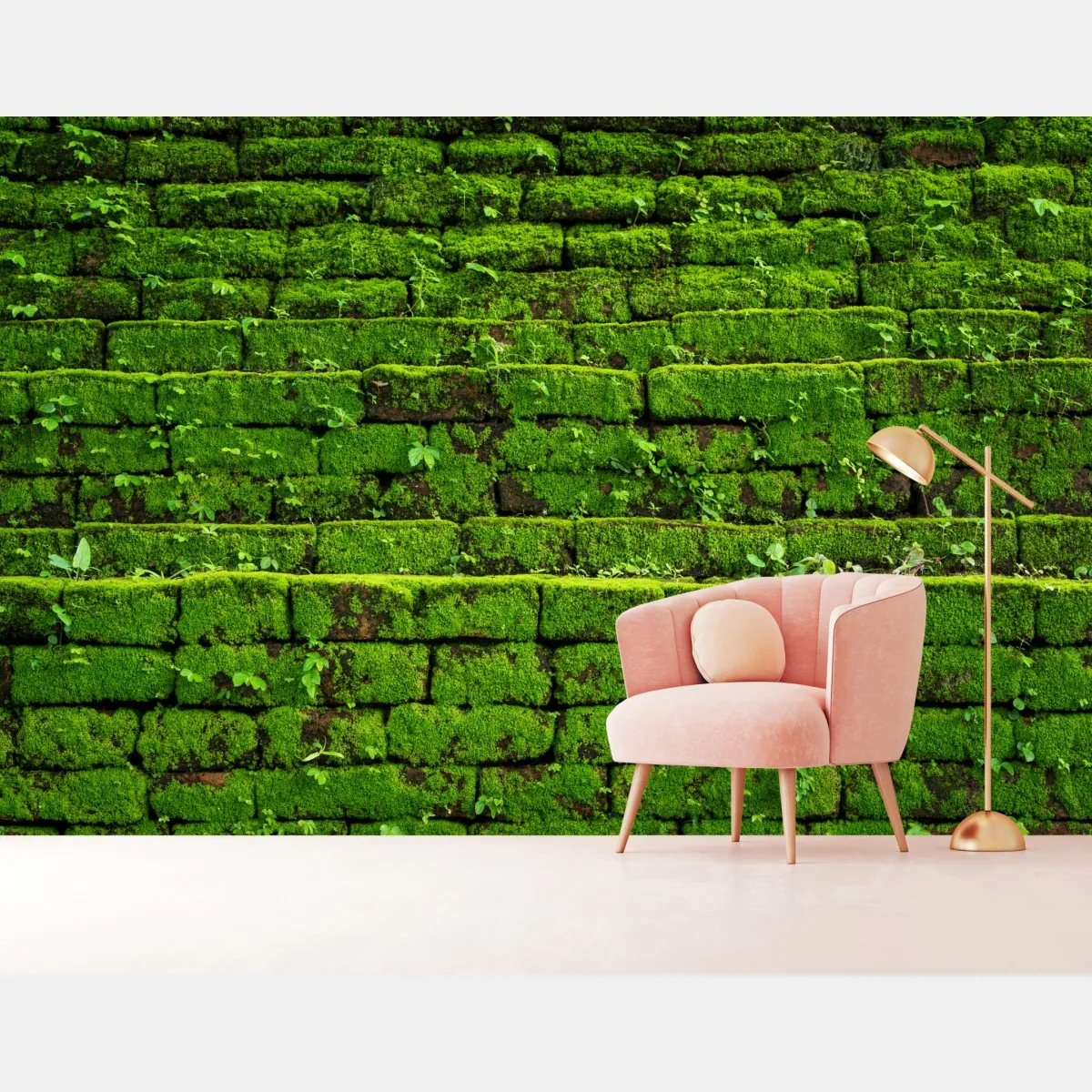 Fototapeta ściana z mchem na ceglanej strukturze – Wallissimo® Fototapeta ściana z mchem na ceglanej strukturze – Wallissimo®