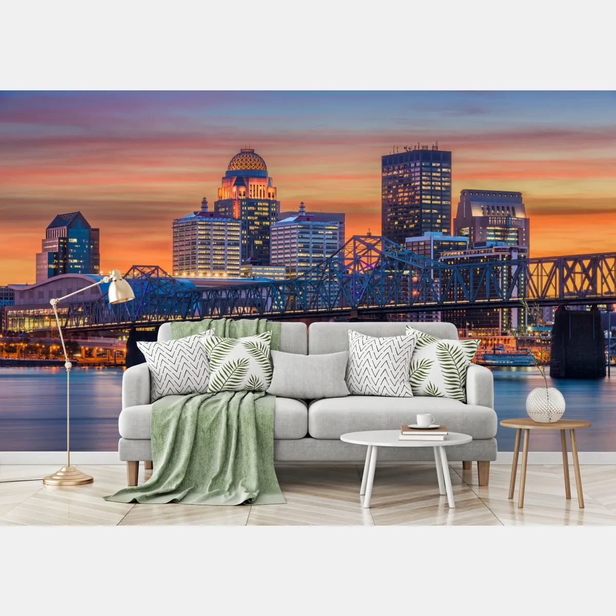 Fototapeta Louisville panorama o zachodzie słońca – Wallissimo® Fototapeta Louisville panorama o zachodzie słońca – Wallissimo®