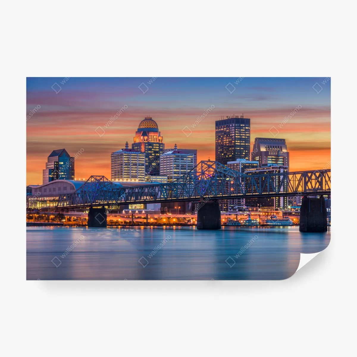 Fototapeta Louisville panorama o zachodzie słońca – Wallissimo® Fototapeta Louisville panorama o zachodzie słońca – Wallissimo®