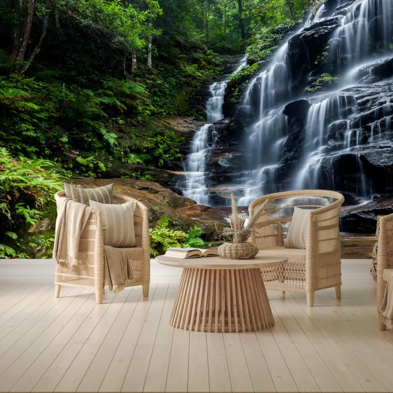 Fototapeta spokojny wodospad w lesie