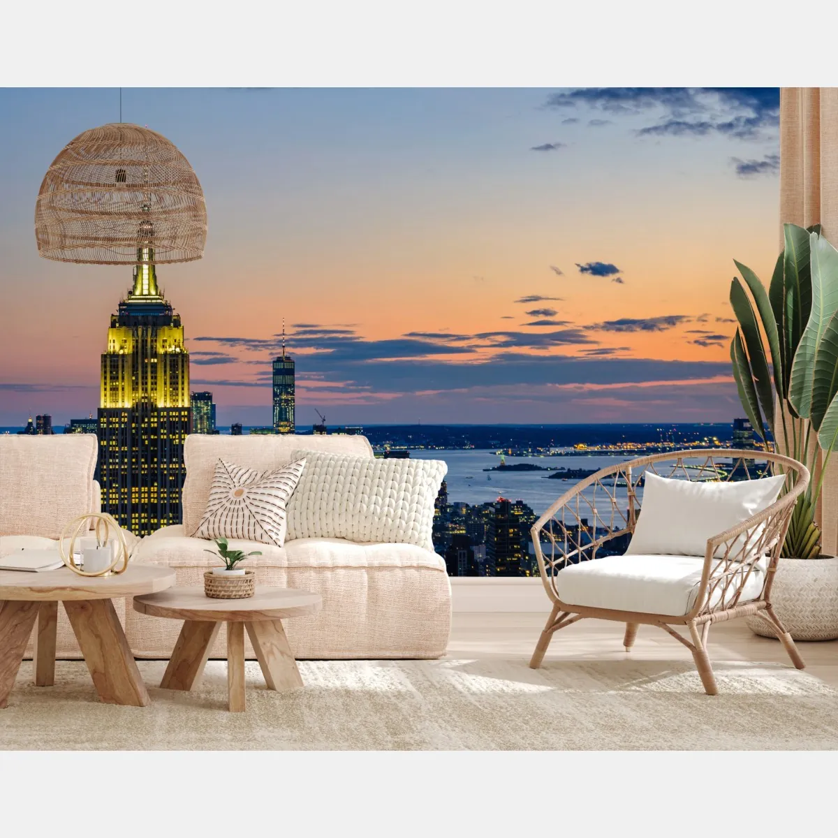 Fototapeta panorama Nowego Jorku o zmierzchu – Wallissimo® Fototapeta panorama Nowego Jorku o zmierzchu – Wallissimo®