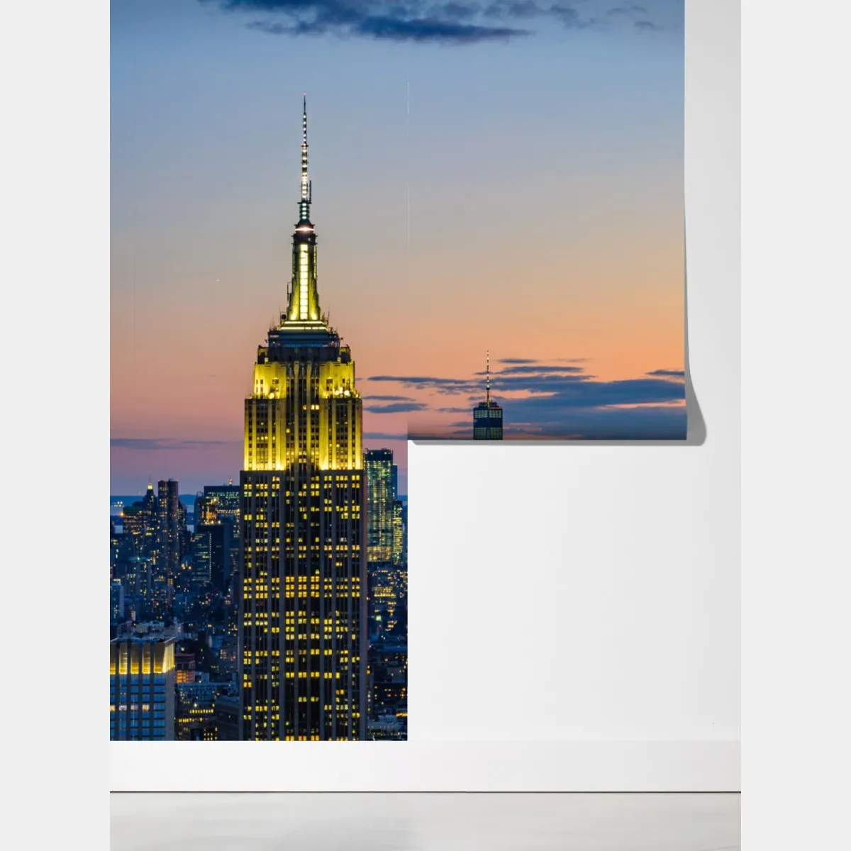 Fototapeta panorama Nowego Jorku o zmierzchu – Wallissimo® Fototapeta panorama Nowego Jorku o zmierzchu – Wallissimo®