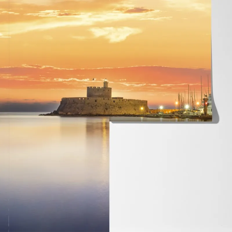 Fototapeta twierdza Agios Nikolaos w porcie Mandraki, Rodos – Wallissimo® Fototapeta twierdza Agios Nikolaos w porcie Mandraki, Rodos – Wallissimo®