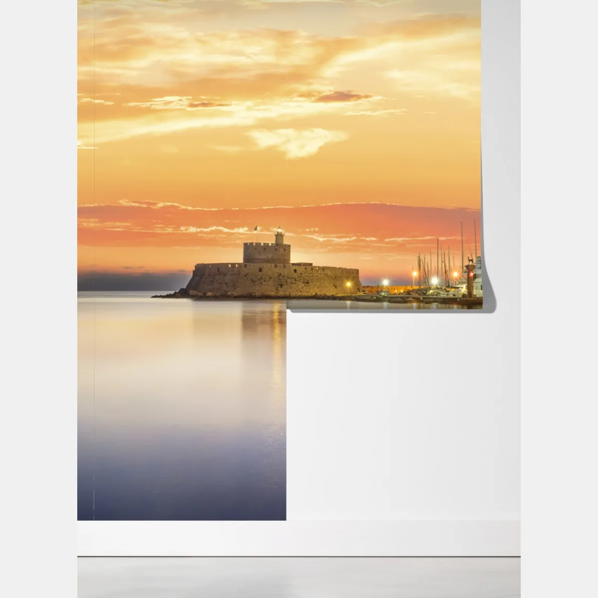 Fototapeta twierdza Agios Nikolaos w porcie Mandraki, Rodos – Wallissimo® Fototapeta twierdza Agios Nikolaos w porcie Mandraki, Rodos – Wallissimo®