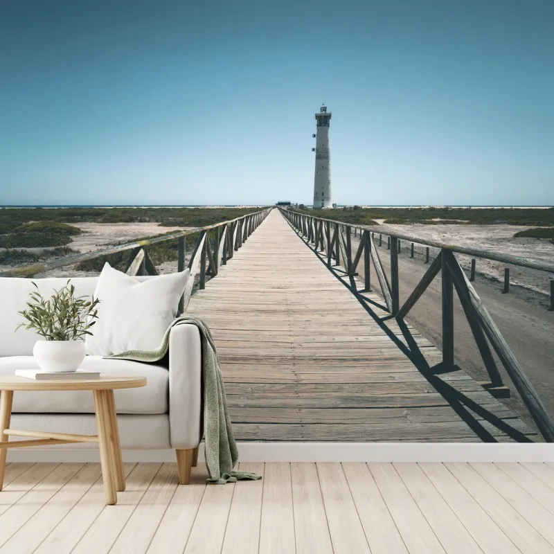 Fototapeta latarnia morska na końcu pomostu
