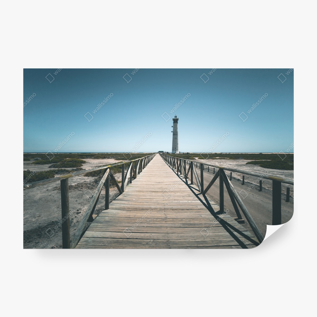 Fototapeta latarnia morska na końcu pomostu – Wallissimo® Fototapeta latarnia morska na końcu pomostu – Wallissimo®