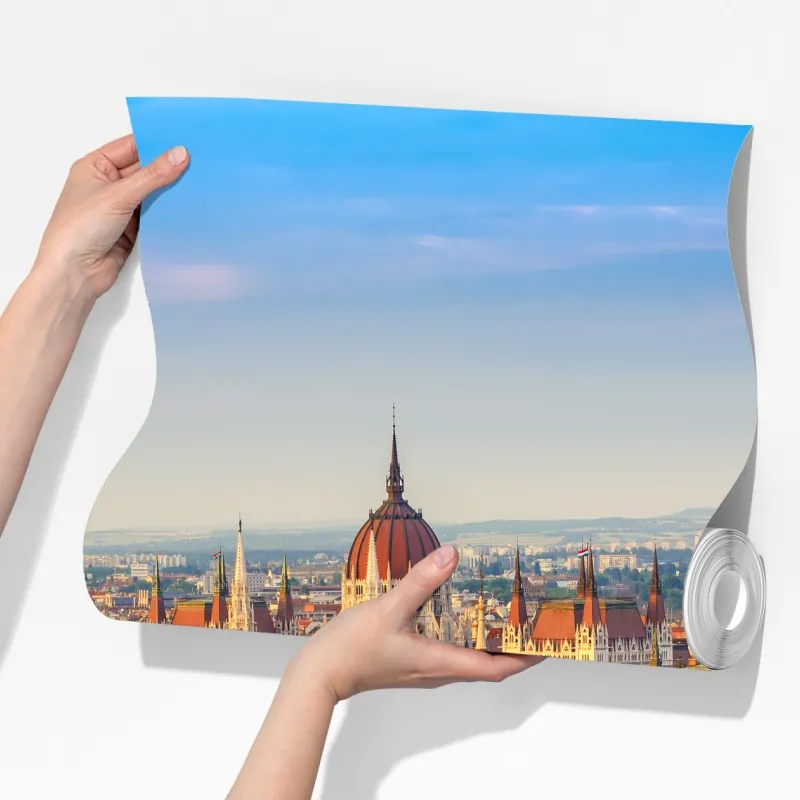 Fototapeta Budapeszt panorama z parlamentem nad Dunajem – Wallissimo® Fototapeta Budapeszt panorama z parlamentem nad Dunajem – Wallissimo®