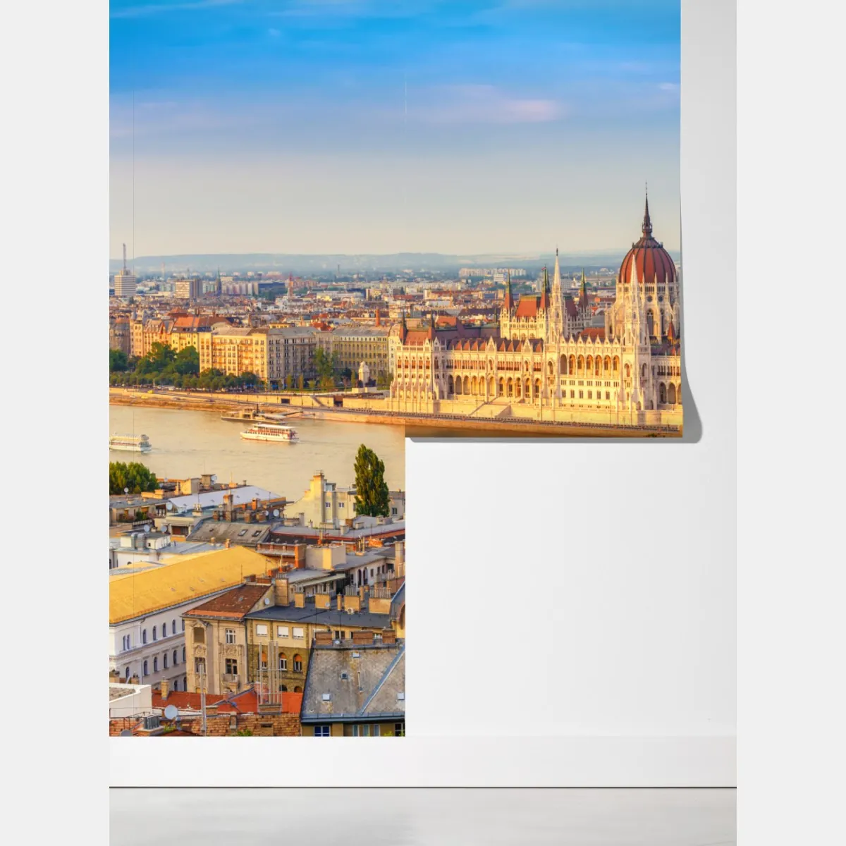 Fototapeta Budapeszt panorama z parlamentem nad Dunajem – Wallissimo® Fototapeta Budapeszt panorama z parlamentem nad Dunajem – Wallissimo®