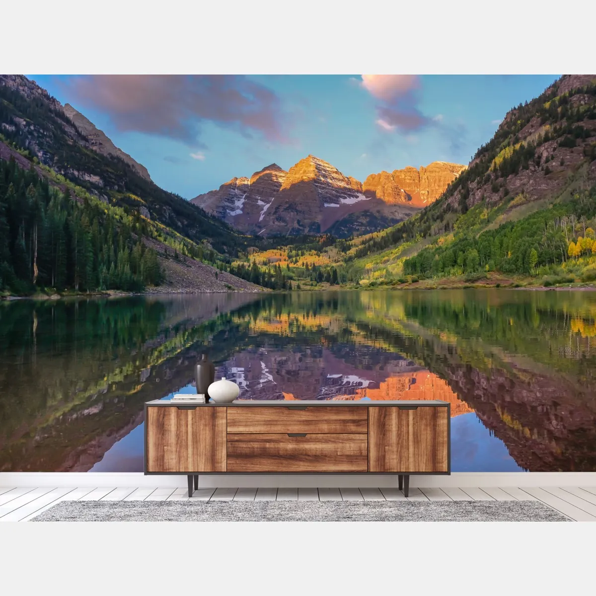 Fototapeta wschód słońca nad Maroon Bells – Wallissimo® Fototapeta wschód słońca nad Maroon Bells – Wallissimo®