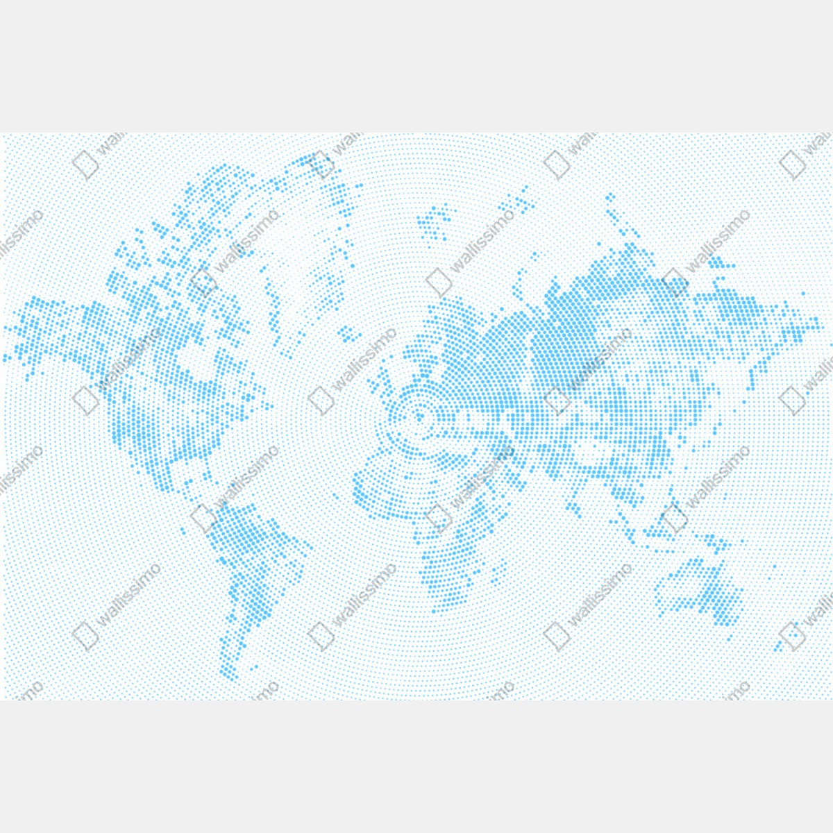 Fototapeta turkusowa mapa świata w stylu półtonowym – Wallissimo® Fototapeta turkusowa mapa świata w stylu półtonowym – Wallissimo®