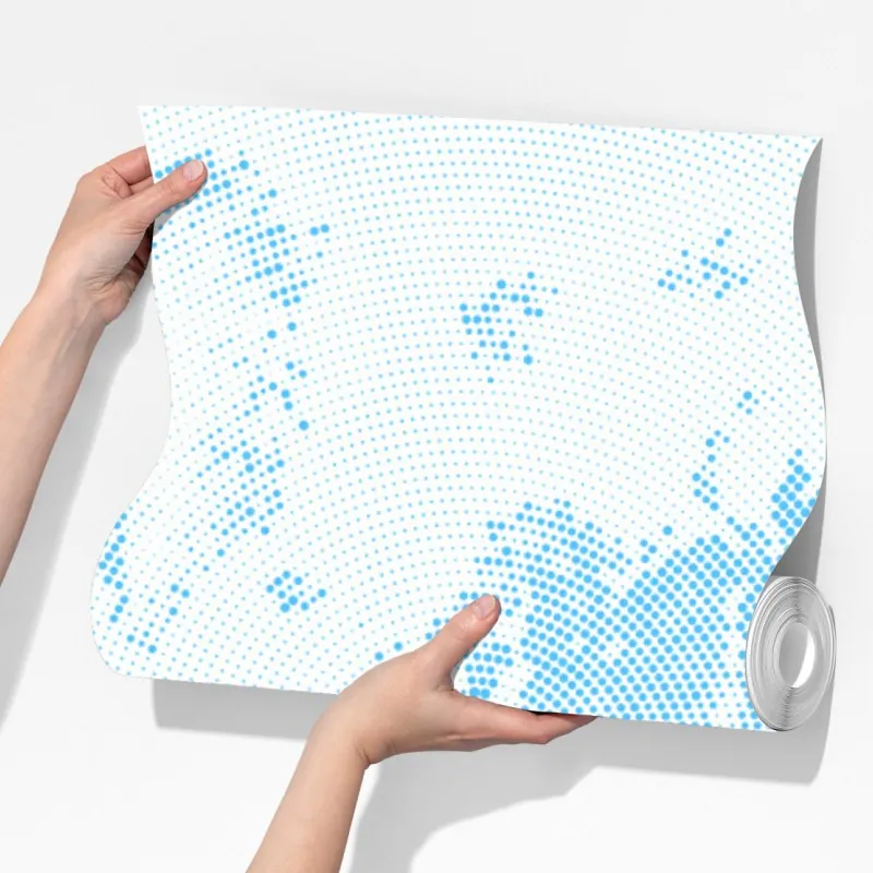 Fototapeta turkusowa mapa świata w stylu półtonowym – Wallissimo® Fototapeta turkusowa mapa świata w stylu półtonowym – Wallissimo®