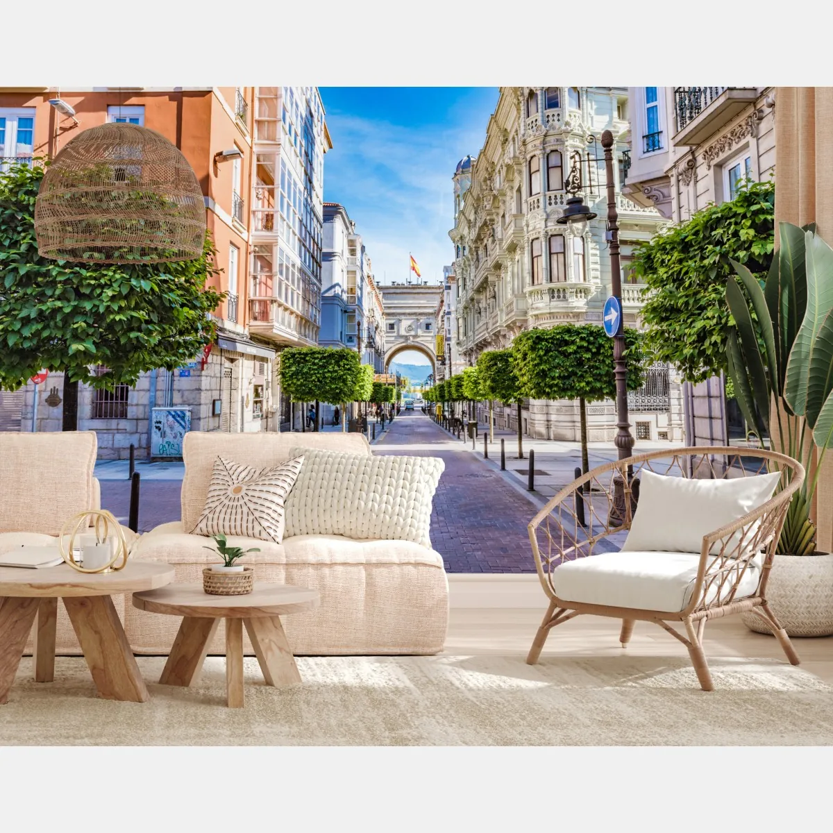 Fototapeta Santander ulica miejska z zabytkowym łukiem – Wallissimo® Fototapeta Santander ulica miejska z zabytkowym łukiem – Wallissimo®