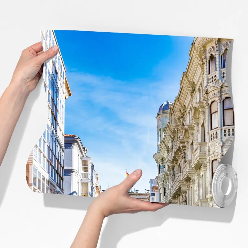 Fototapeta Santander ulica miejska z zabytkowym łukiem – Wallissimo® Fototapeta Santander ulica miejska z zabytkowym łukiem – Wallissimo®