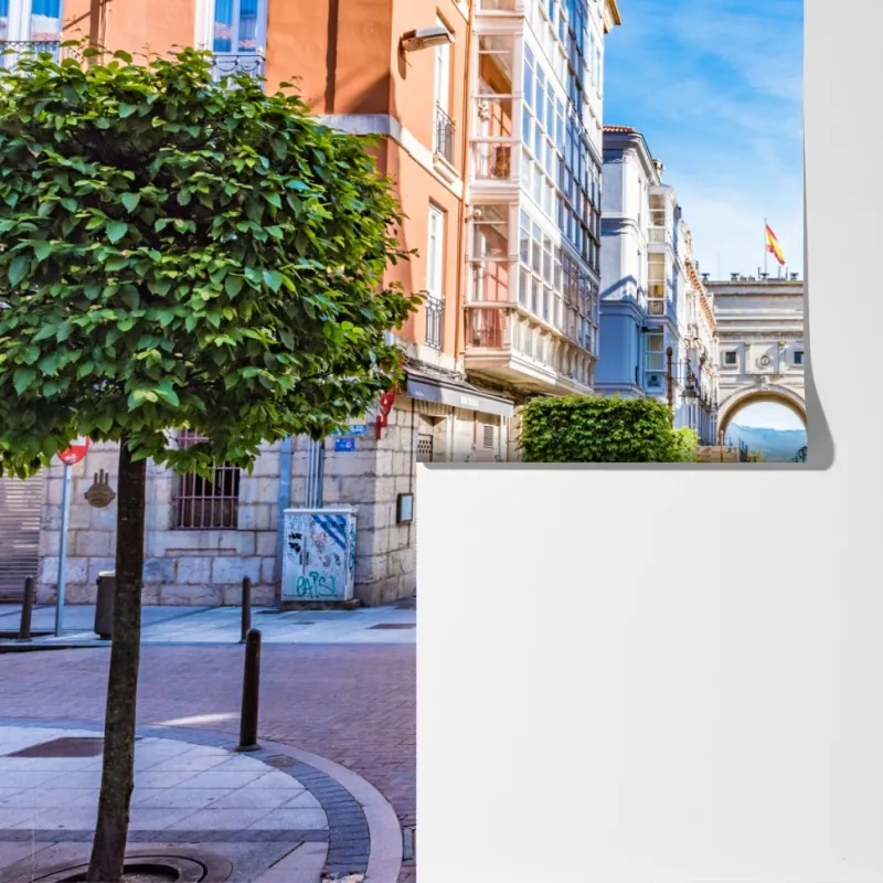 Fototapeta Santander ulica miejska z zabytkowym łukiem – Wallissimo® Fototapeta Santander ulica miejska z zabytkowym łukiem – Wallissimo®