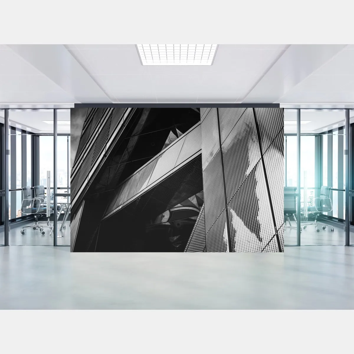 Fototapeta geometryczna fasada w monochromie – Wallissimo® Fototapeta geometryczna fasada w monochromie – Wallissimo®