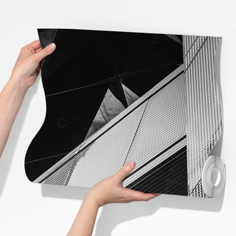 Fototapeta geometryczna fasada w monochromie – Wallissimo® Fototapeta geometryczna fasada w monochromie – Wallissimo®