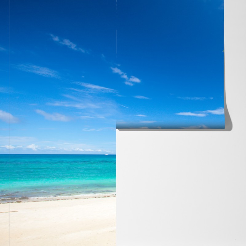 Fototapeta tropikalne palmy na turkusowej plaży – Wallissimo® Fototapeta tropikalne palmy na turkusowej plaży – Wallissimo®