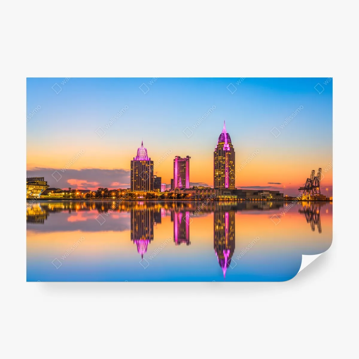 Fototapeta panorama Mobile o zachodzie słońca – Wallissimo® Fototapeta panorama Mobile o zachodzie słońca – Wallissimo®