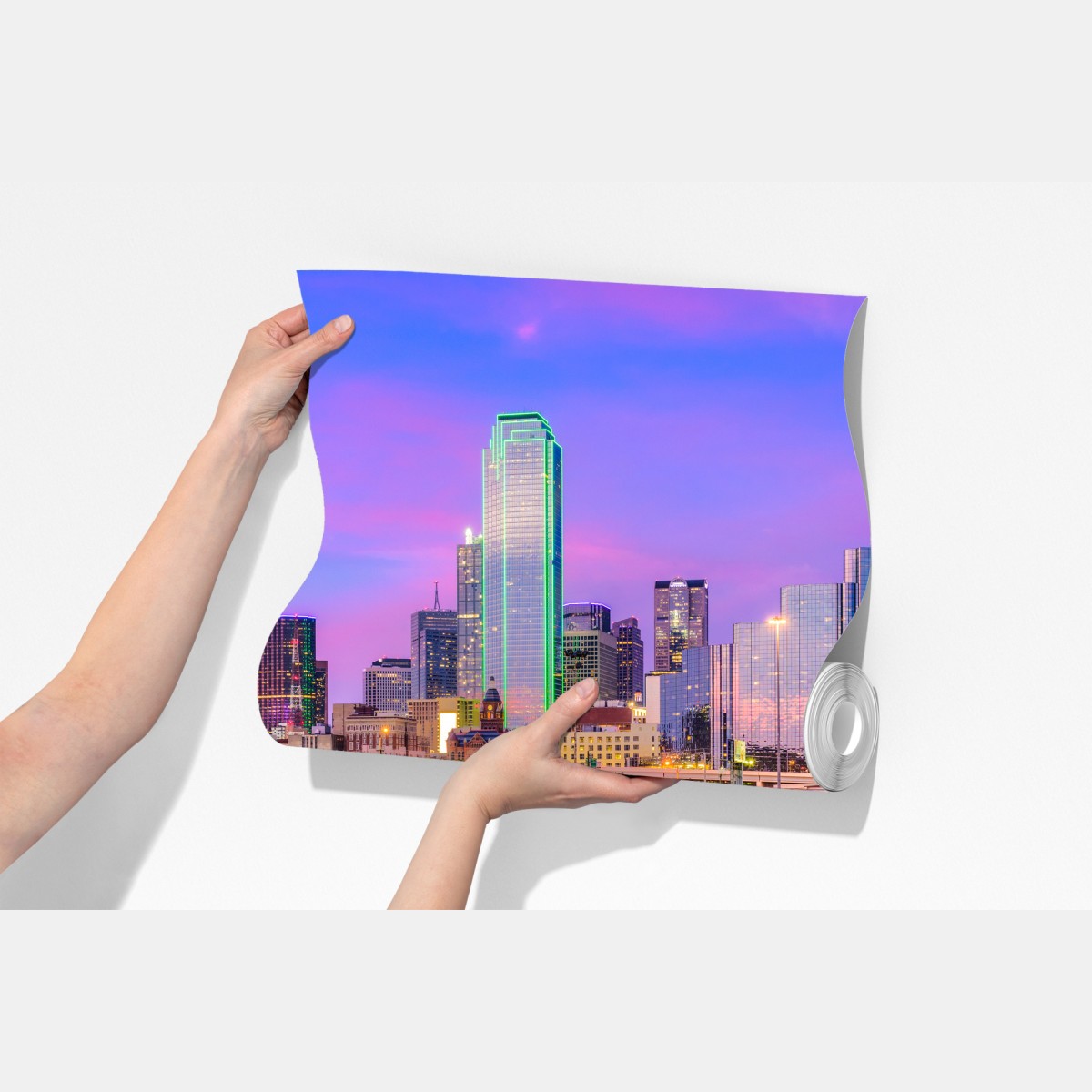 Fototapeta Dallas panorama miasta o fioletowym zmierzchu – Wallissimo® Fototapeta Dallas panorama miasta o fioletowym zmierzchu – Wallissimo®
