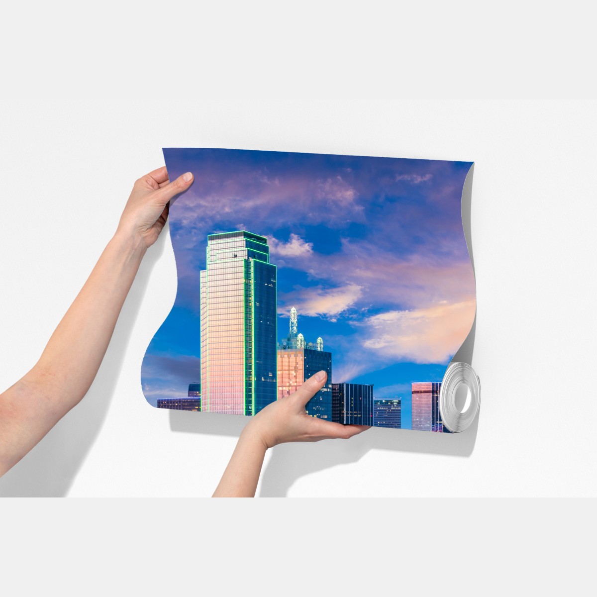 Fototapeta Dallas panorama miasta o zachodzie słońca – Wallissimo® Fototapeta Dallas panorama miasta o zachodzie słońca – Wallissimo®