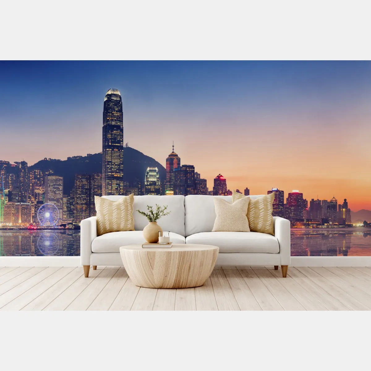 Fototapeta Hongkong panorama miasta o zmierzchu – Wallissimo® Fototapeta Hongkong panorama miasta o zmierzchu – Wallissimo®