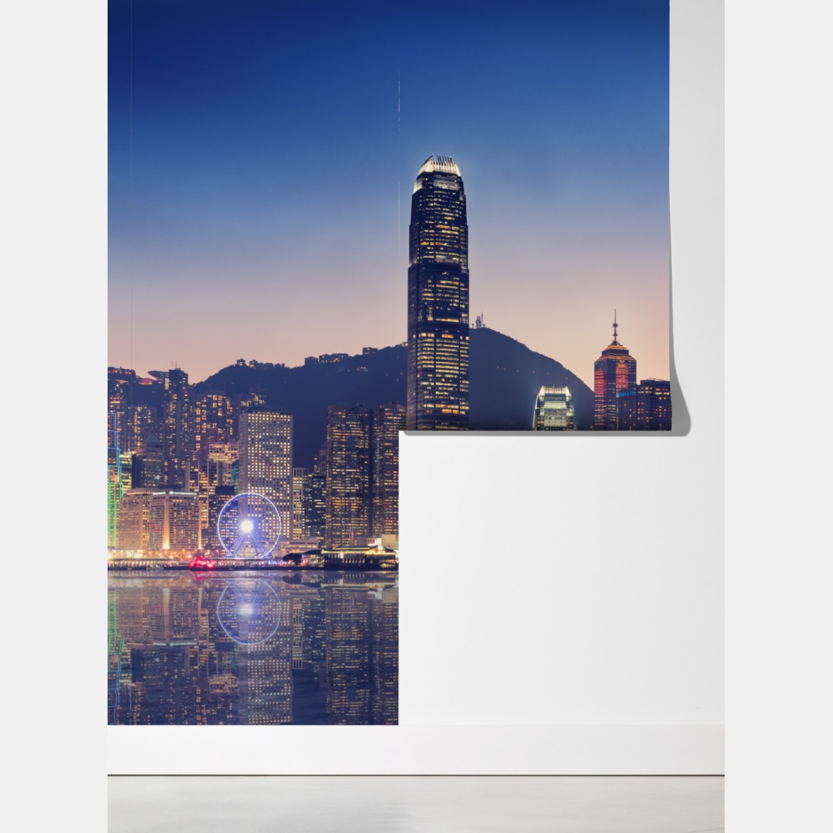 Fototapeta Hongkong panorama miasta o zmierzchu – Wallissimo® Fototapeta Hongkong panorama miasta o zmierzchu – Wallissimo®