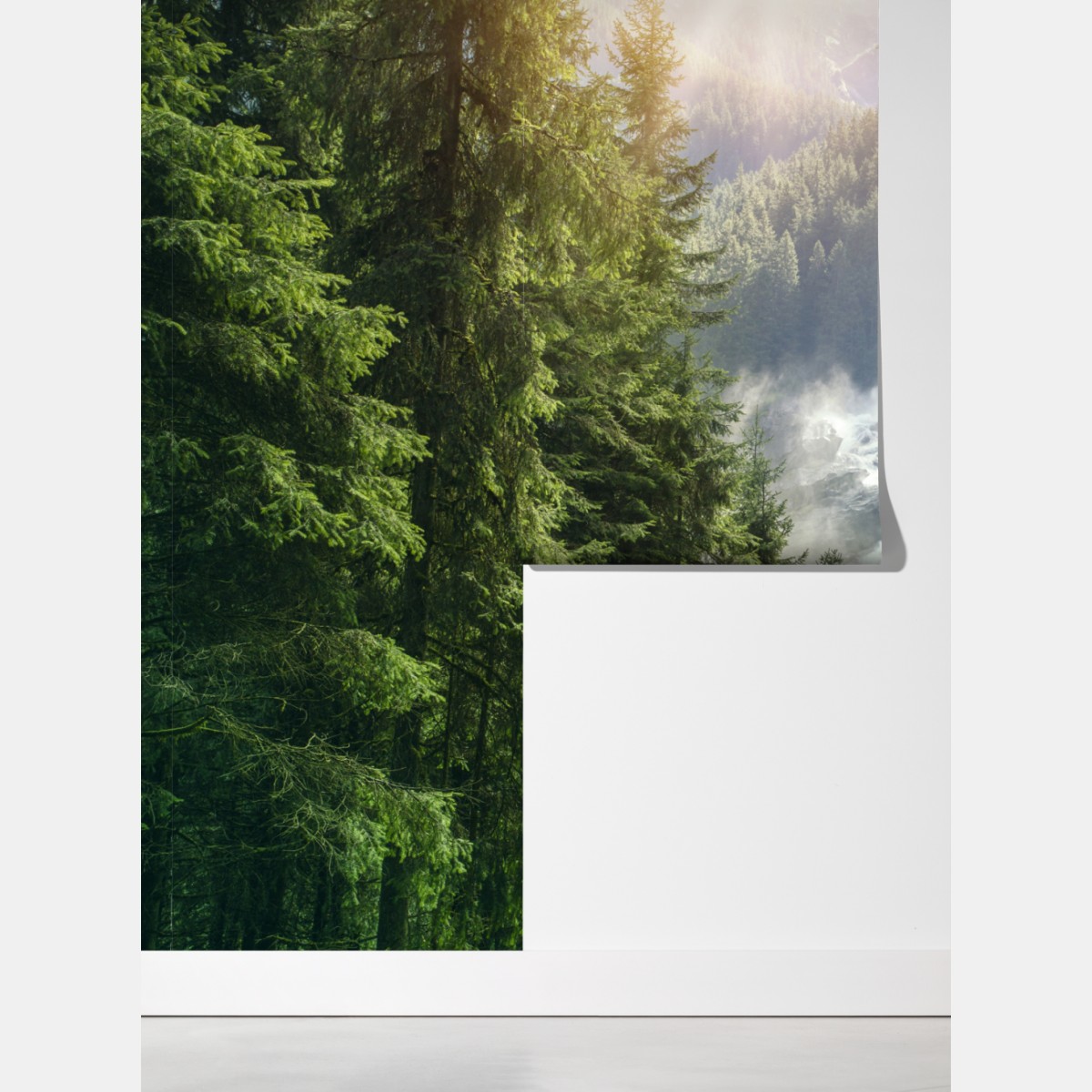 Fototapeta Krimml wodospad w bujnym alpejskim lesie – Wallissimo® Fototapeta Krimml wodospad w bujnym alpejskim lesie – Wallissimo®